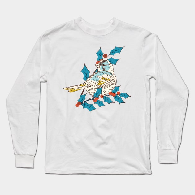 Hiding Bird Long Sleeve T-Shirt by SWON Design